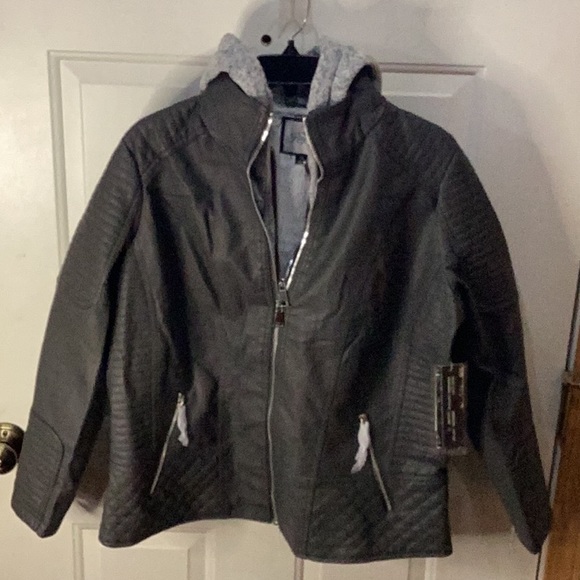 NWT Royalty FOR ME Jacket Faux Fur lining  Charcoal Size 1X - Picture 1 of 8